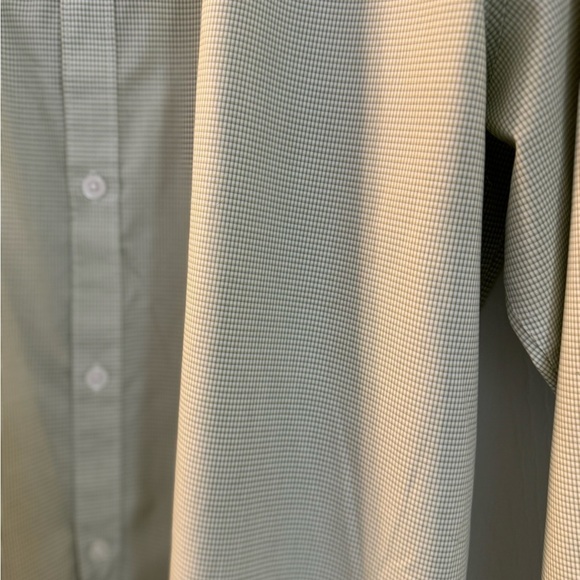 Calvin Klein Sage Green Square Extra Fine Cotton Dress Shirt Non iron Size XL - Picture 5 of 9